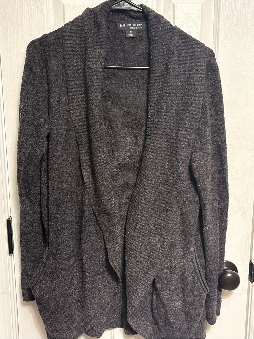 Barefoot Dreams Charcoal Open-Front Cozy Cardigan